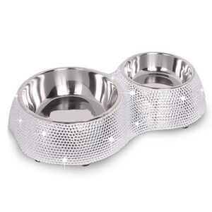 Silver Crystal Double Dining Bowls